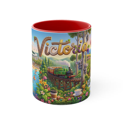 Victoria Australia Illustration Coffee Mug , 11oz Ceramic Accent Mug