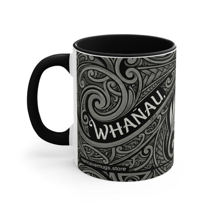 Maori Koru Whānau Accent Coffee Mug — 11oz Tribal Fern Design