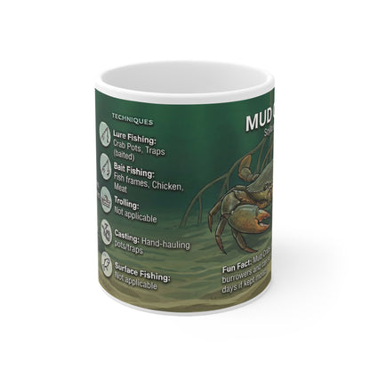 Mud Crab Ceramic Mug — Marine Life Specimen Diagram Coffee Cup