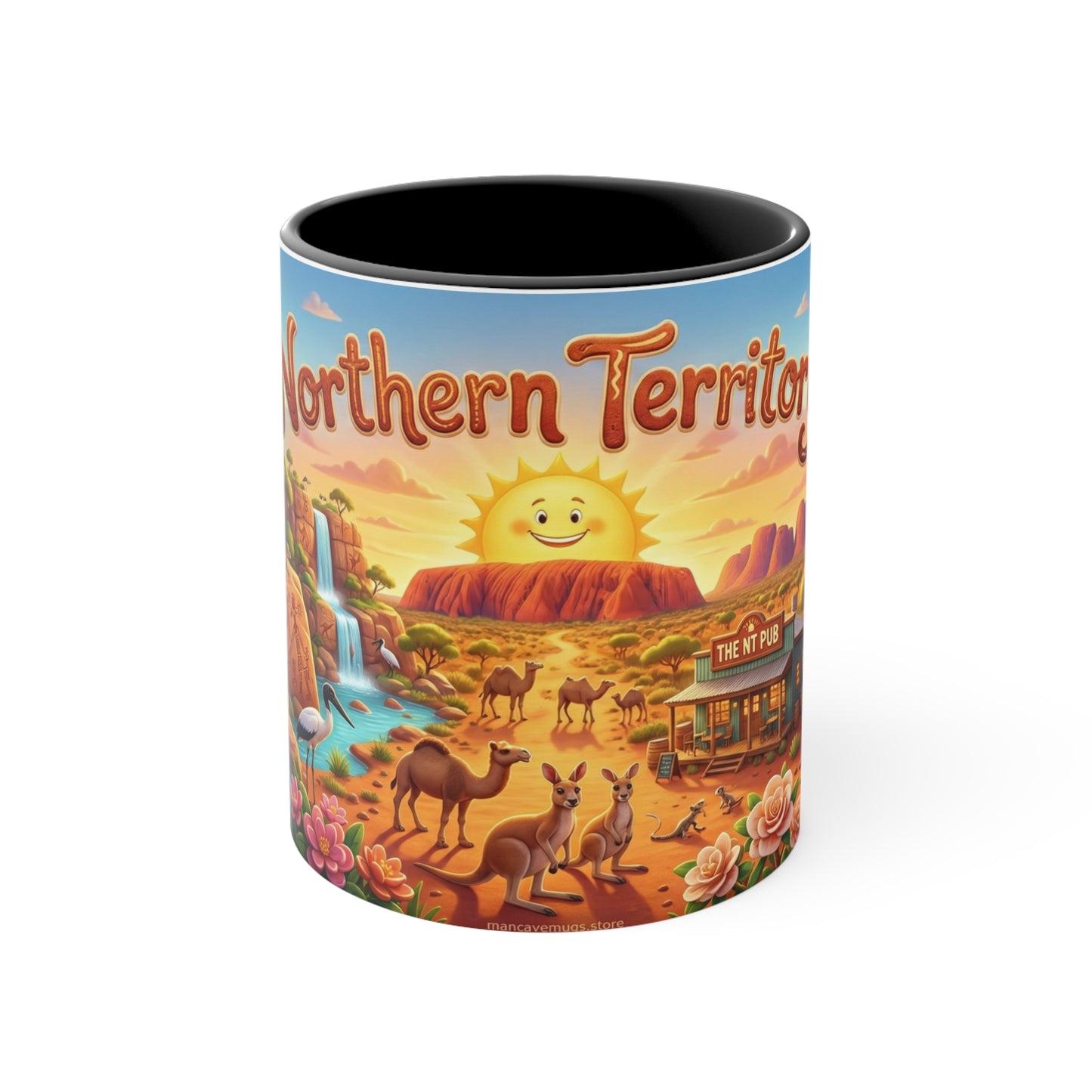 Northern Territory Illustrated Scene Coffee Mug , 11oz Color Accent