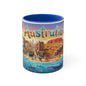 Australia Illustrated Map Coffee Mug, Colorful Accent 11oz Ceramic