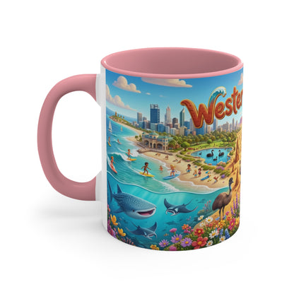 Western Australia Illustration Coffee Mug,  11oz Accent Coffee Cup