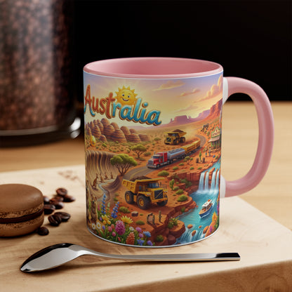 Western Australia Illustration Coffee Mug,  11oz Accent Coffee Cup