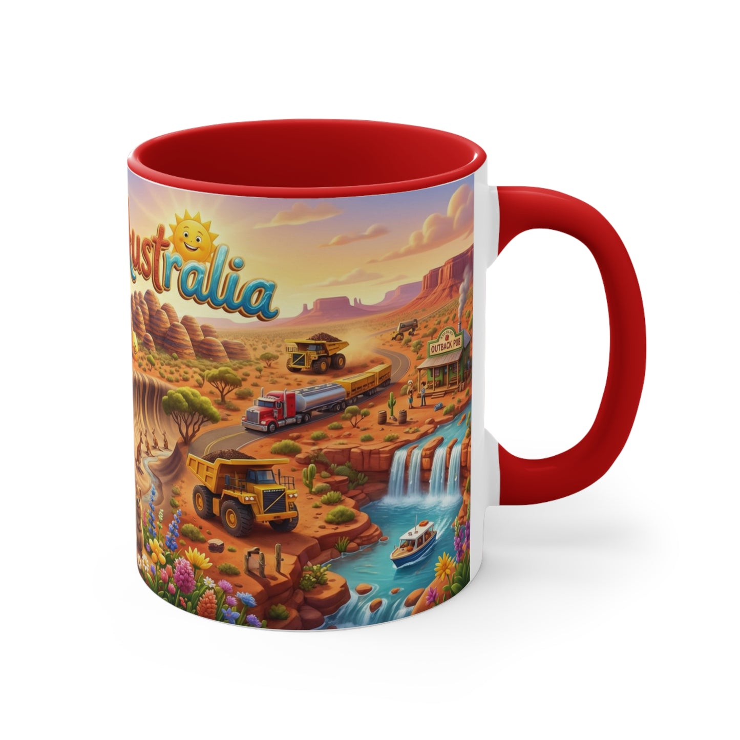 Western Australia Illustration Coffee Mug,  11oz Accent Coffee Cup