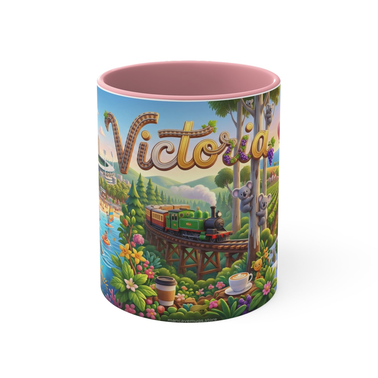 Victoria Australia Illustration Coffee Mug , 11oz Ceramic Accent Mug