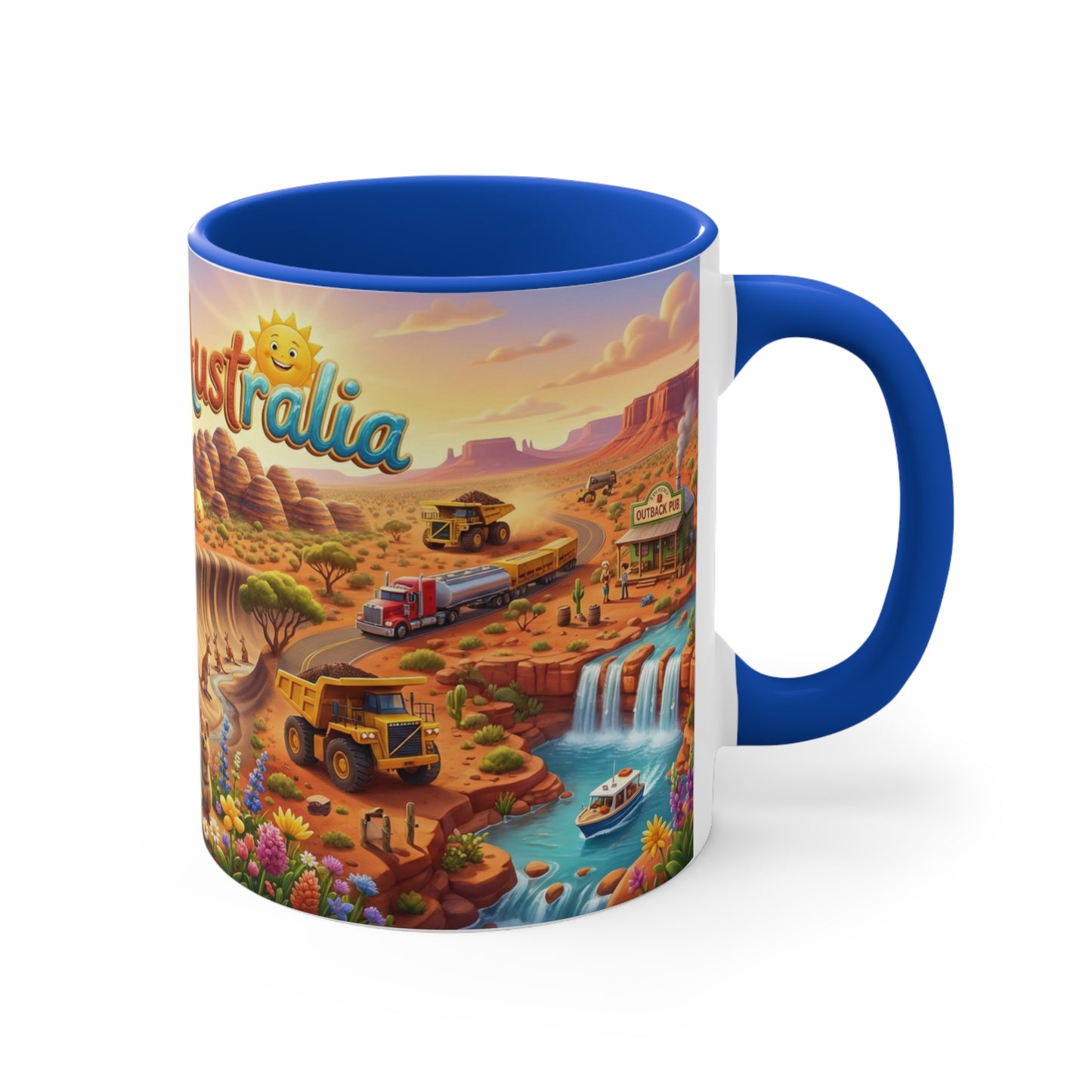 Western Australia Illustration Coffee Mug,  11oz Accent Coffee Cup