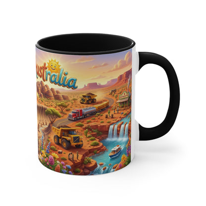 Western Australia Illustration Coffee Mug,  11oz Accent Coffee Cup