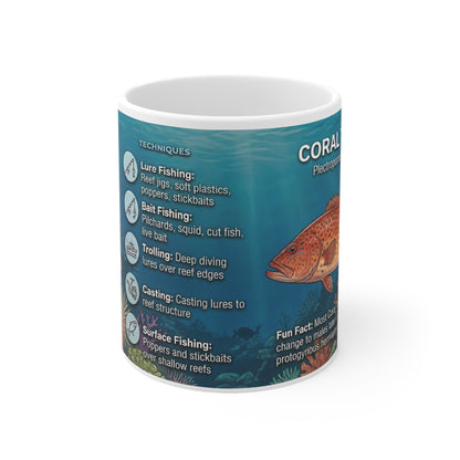 Coral Reef Fish Specs Ceramic Mug — 11oz Educational Marine Life Coffee Cup