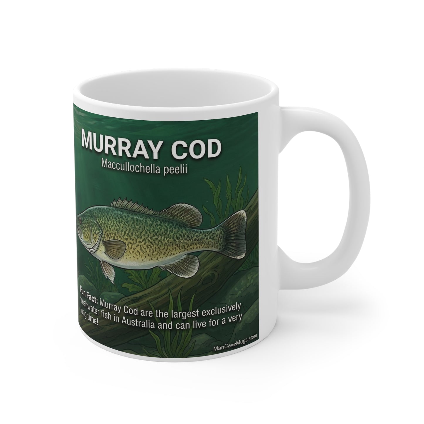 Murray Cod Fishing Coffee Mug — Species Facts & Techniques 11oz Ceramic
