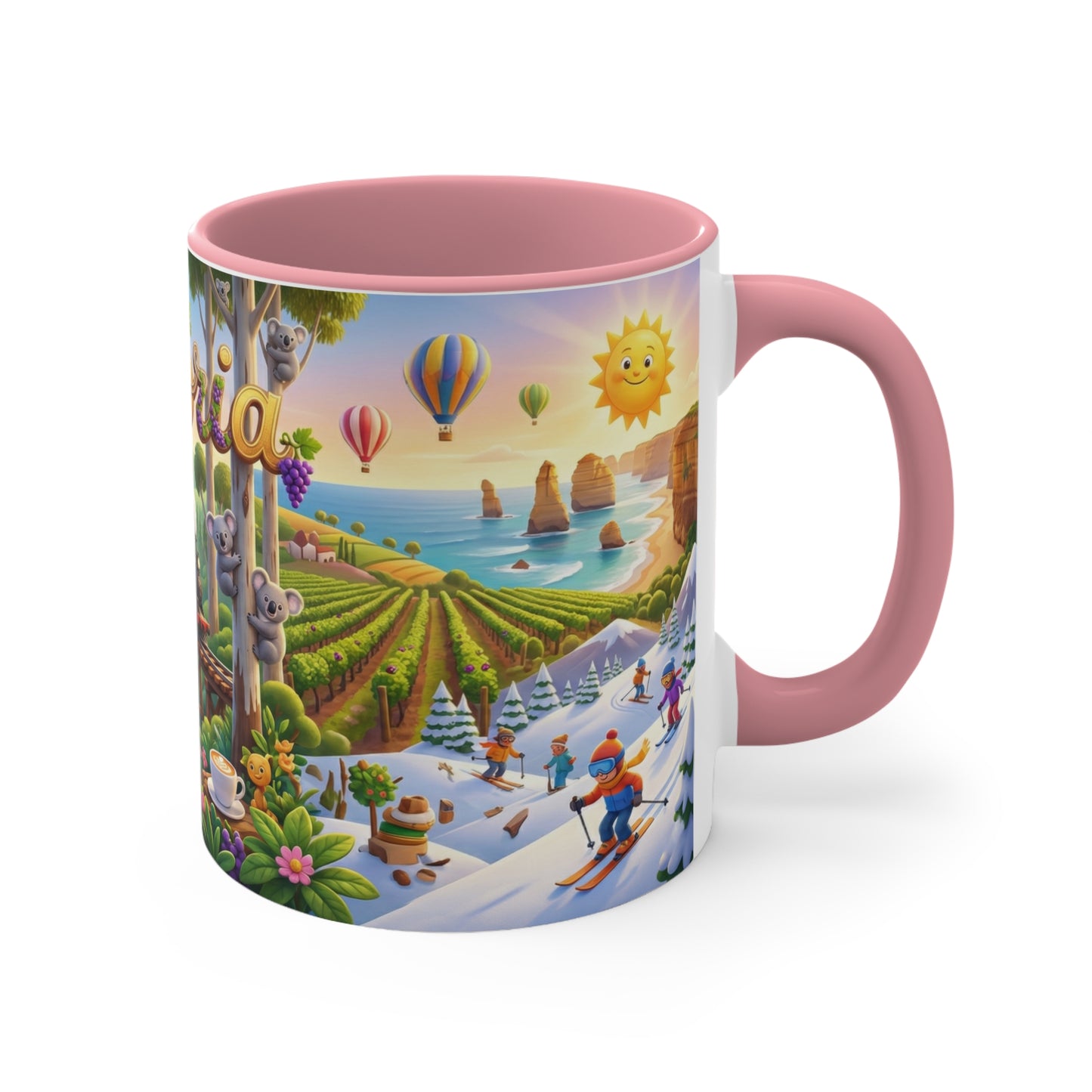Victoria Australia Illustration Coffee Mug , 11oz Ceramic Accent Mug