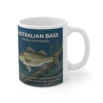 Bass Fishing Ceramic Mug — Illustrated Species Guide & Techniques (11oz)