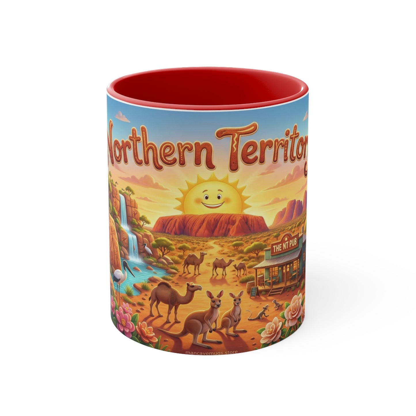 Northern Territory Illustrated Scene Coffee Mug , 11oz Color Accent