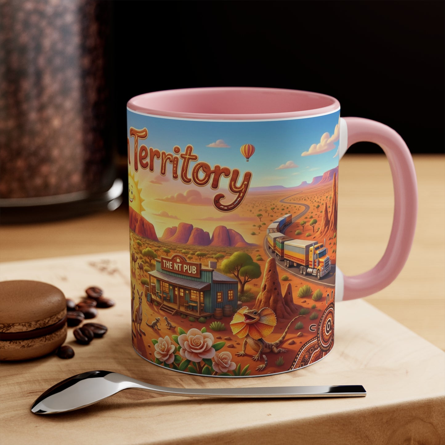 Northern Territory Illustrated Scene Coffee Mug , 11oz Color Accent
