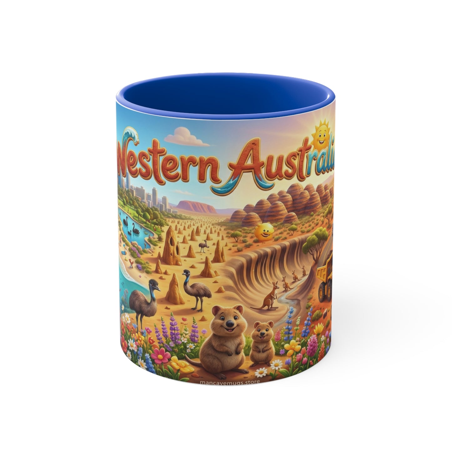 Western Australia Illustration Coffee Mug,  11oz Accent Coffee Cup