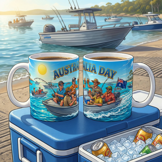 Australia Day Fishing Crew Coffee Mug | Ceramic Coffee Cup