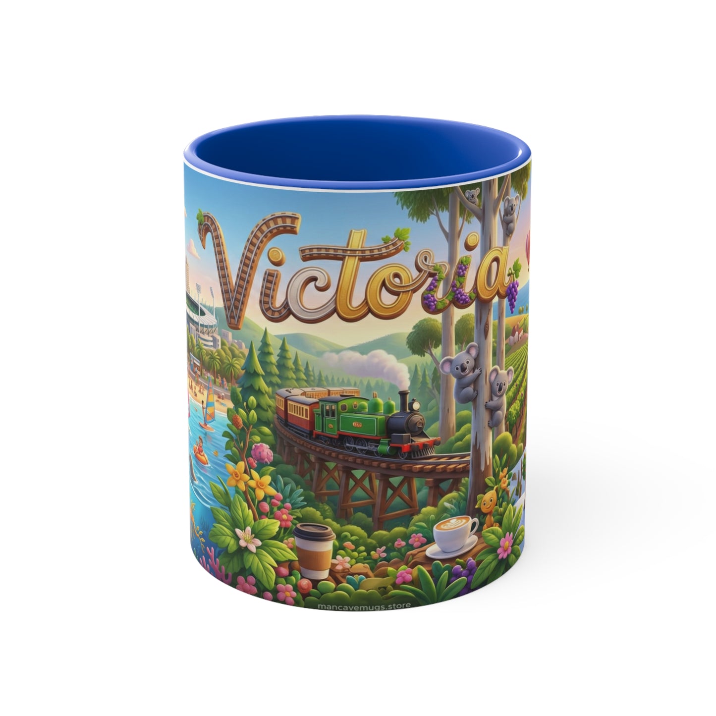 Victoria Australia Illustration Coffee Mug , 11oz Ceramic Accent Mug