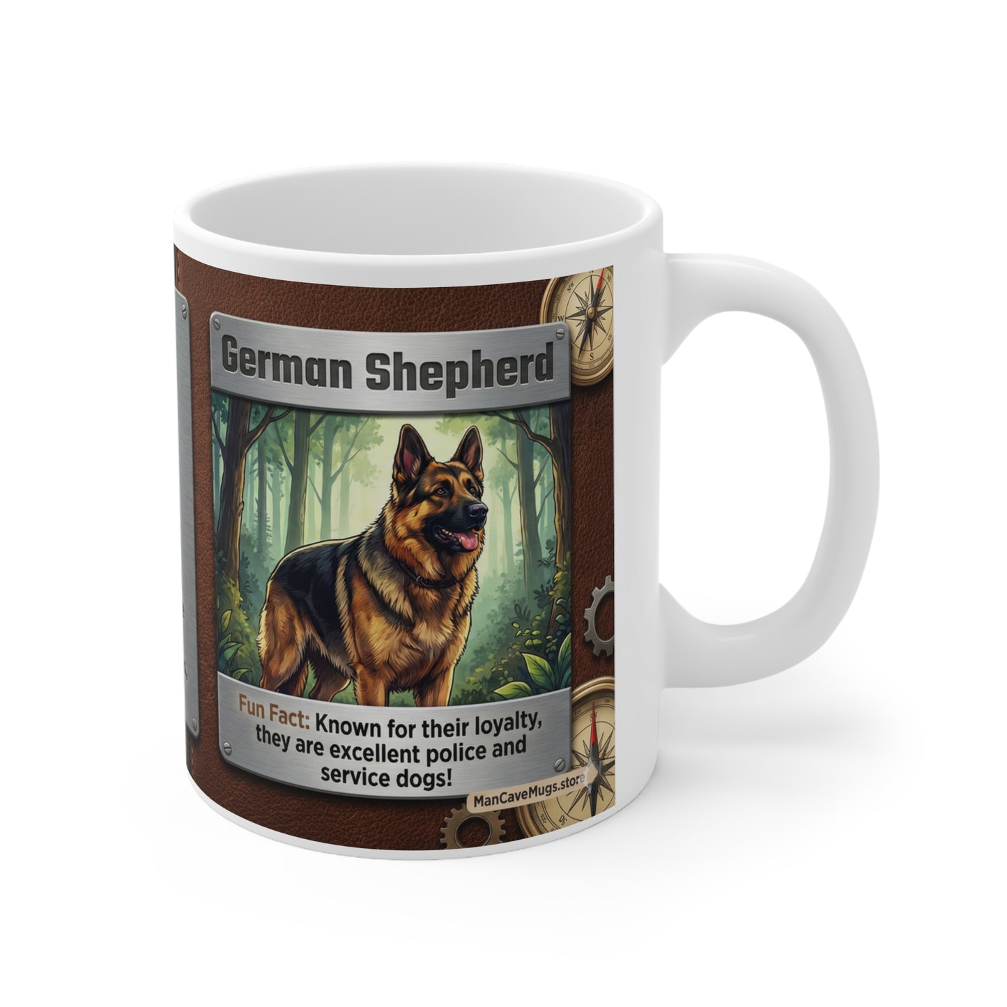 German Shepherd Info Coffee Mug — Breed Facts, Care & Temperament Ceramic Coffee Cup