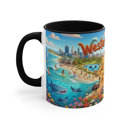 Western Australia Illustration Coffee Mug,  11oz Accent Coffee Cup