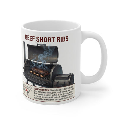 Beef Short Ribs Cooking Instructions Coffee Mug — Ceramic 11oz BBQ Recipe Coffee Cup