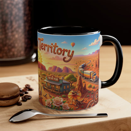 Northern Territory Illustrated Scene Coffee Mug , 11oz Color Accent