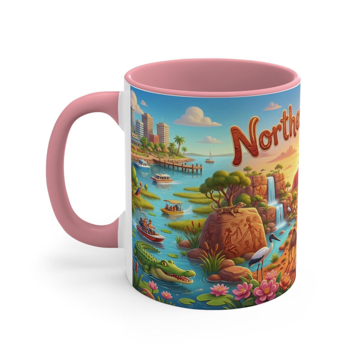 Northern Territory Illustrated Scene Coffee Mug , 11oz Color Accent