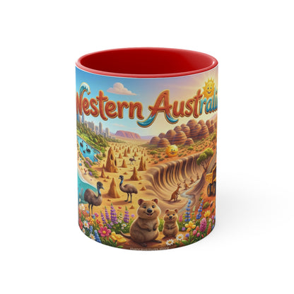 Western Australia Illustration Coffee Mug,  11oz Accent Coffee Cup