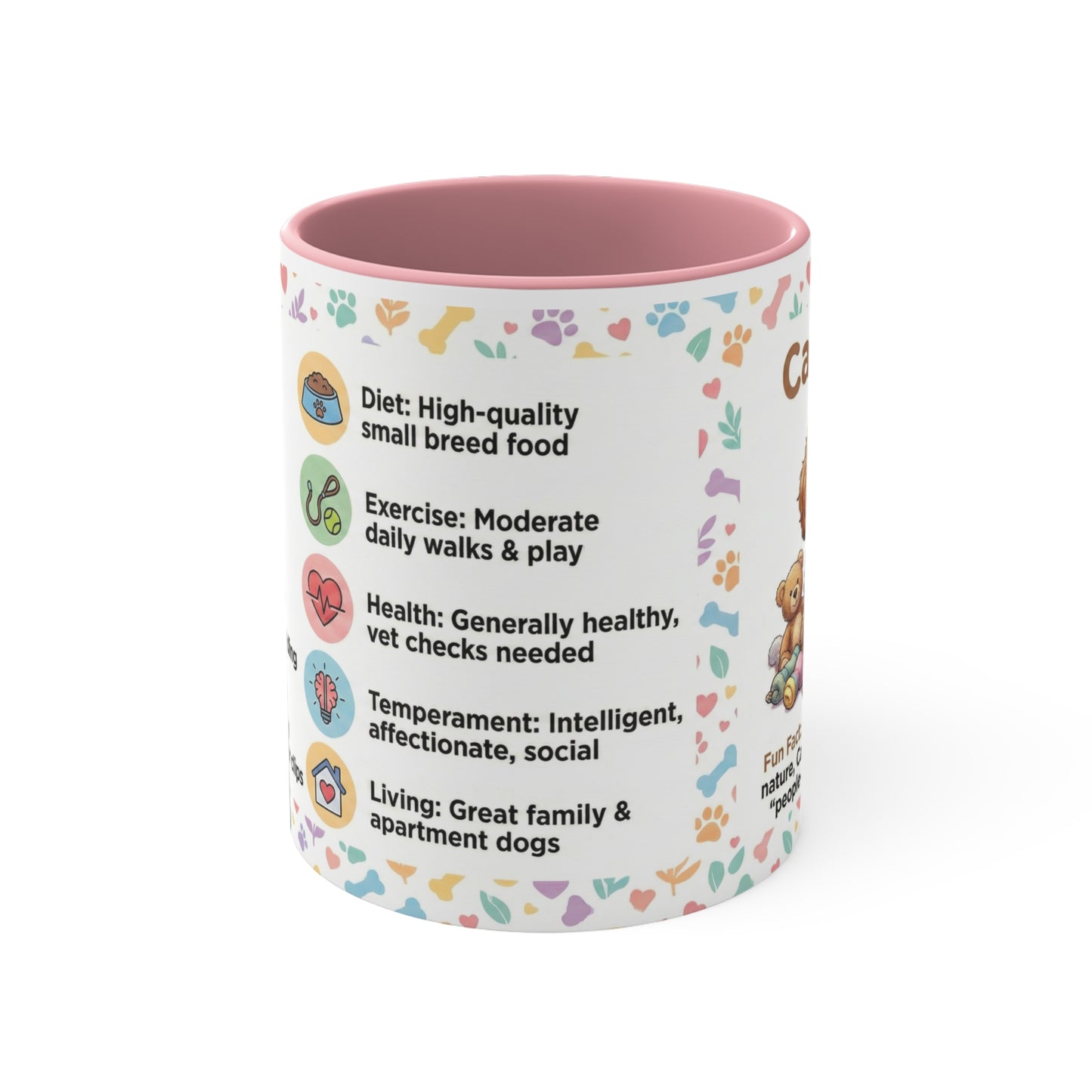 Cavoodle Info Accent Coffee Mug — Colorful 11oz Guide (Size, Care, Temperament)