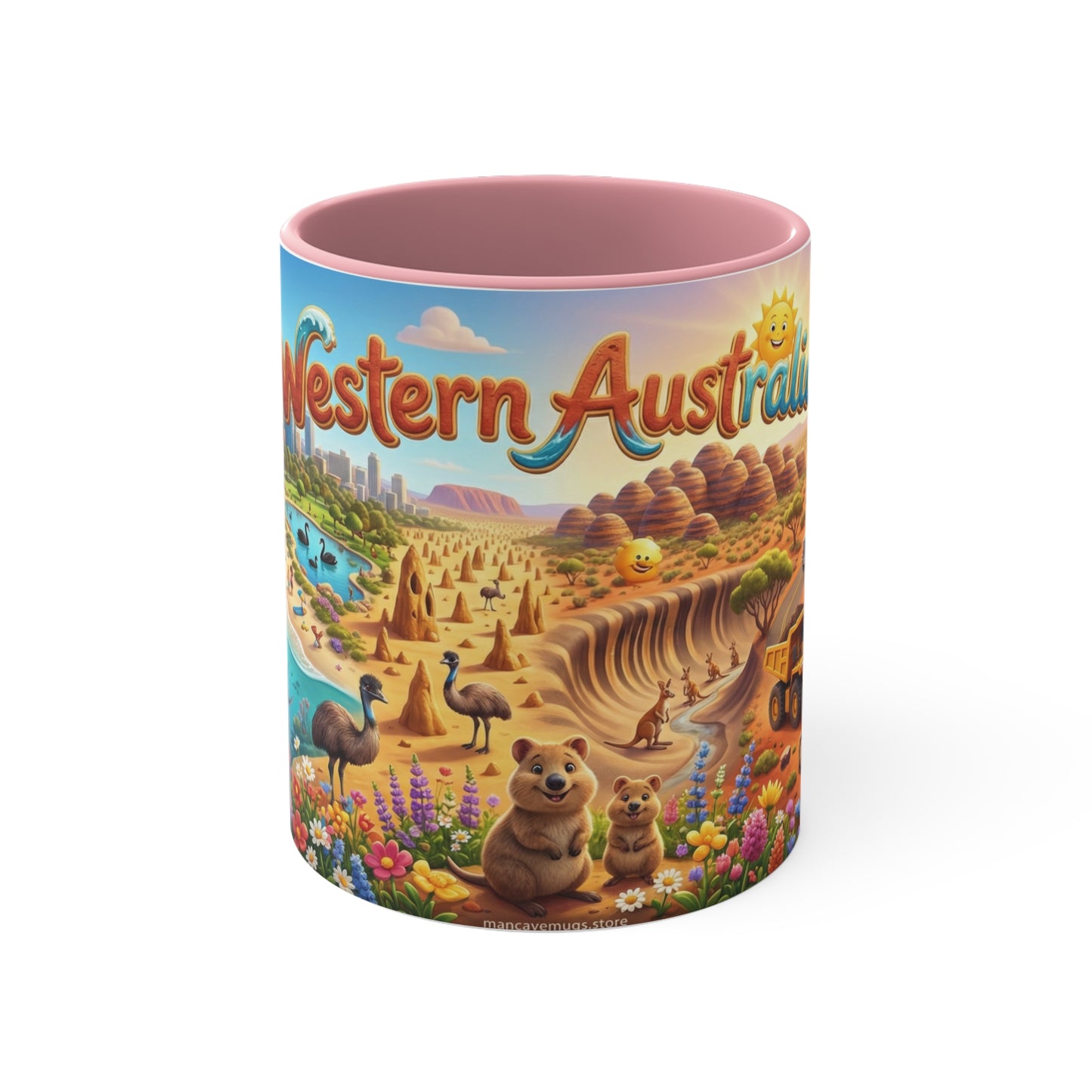 Western Australia Illustration Coffee Mug,  11oz Accent Coffee Cup