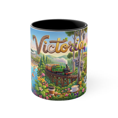 Victoria Australia Illustration Coffee Mug , 11oz Ceramic Accent Mug