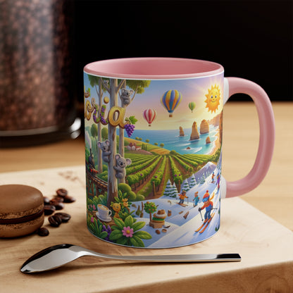 Victoria Australia Illustration Coffee Mug , 11oz Ceramic Accent Mug