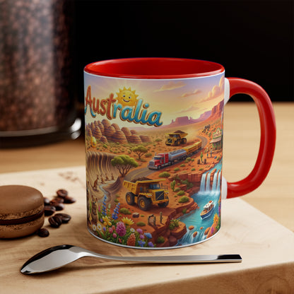 Western Australia Illustration Coffee Mug,  11oz Accent Coffee Cup