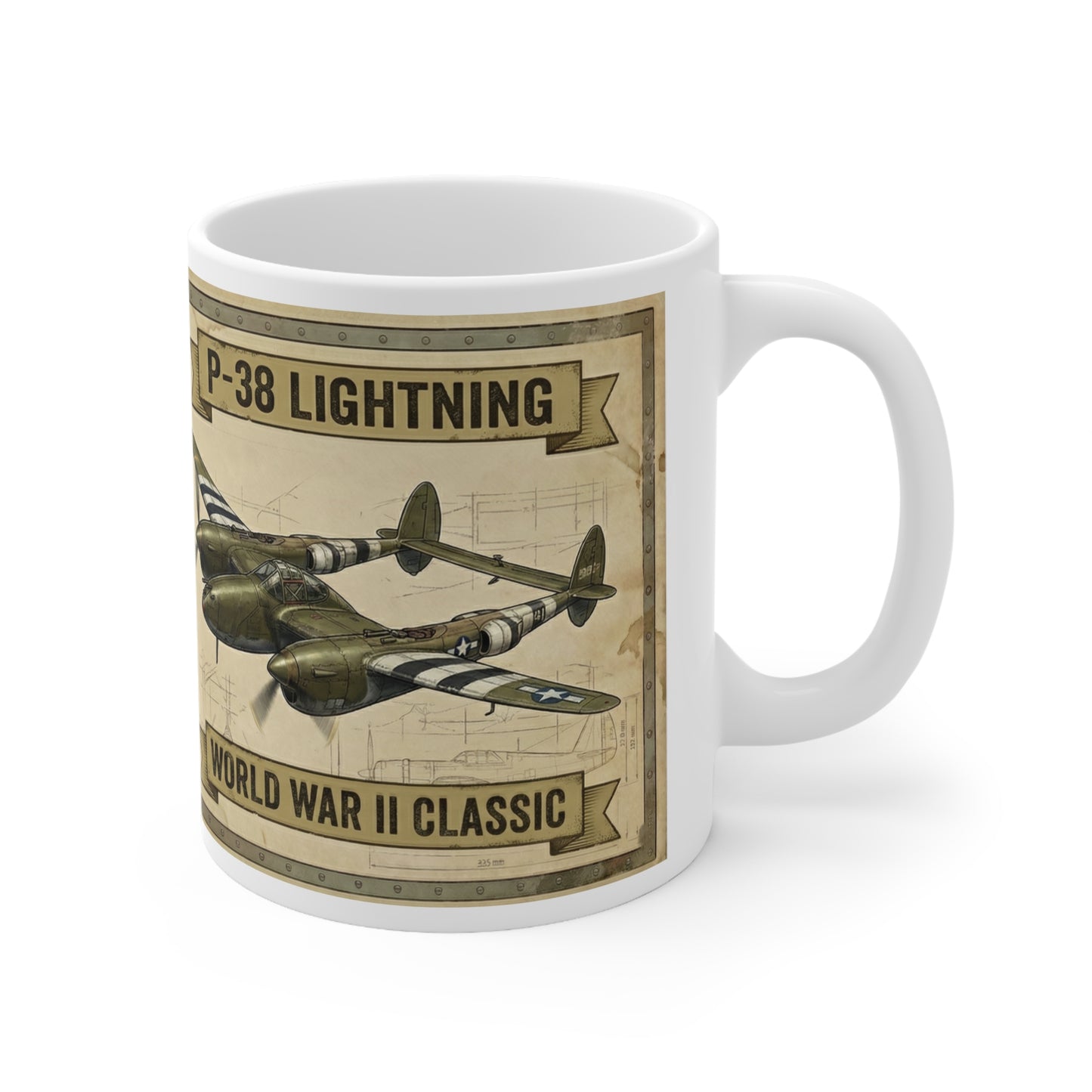 P-38 Lightning WWII Aircraft Ceramic Coffee Mug, Specifications & Fun Facts