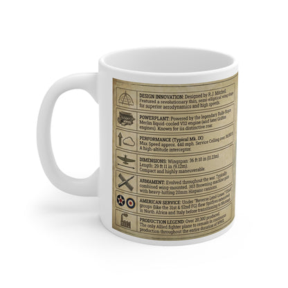 WW2 Spitfire Ceramic Mug — 11oz Vintage Aircraft Coffee Cup