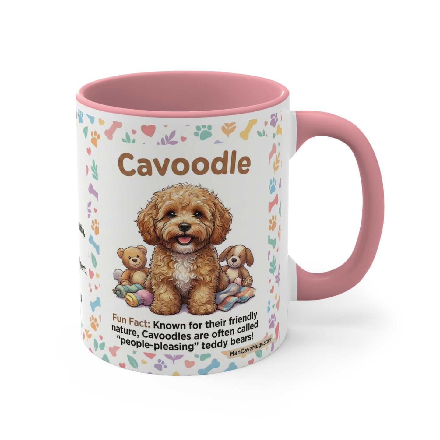 Cavoodle Info Accent Coffee Mug — Colorful 11oz Guide (Size, Care, Temperament)