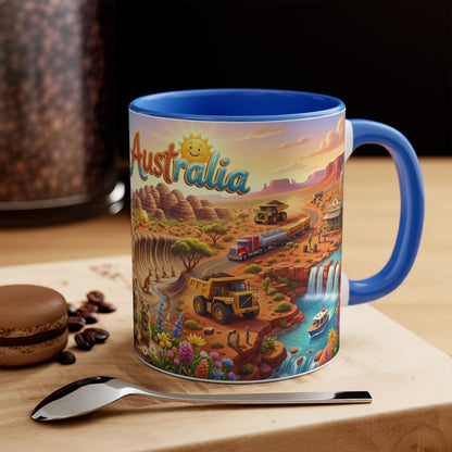 Western Australia Illustration Coffee Mug,  11oz Accent Coffee Cup