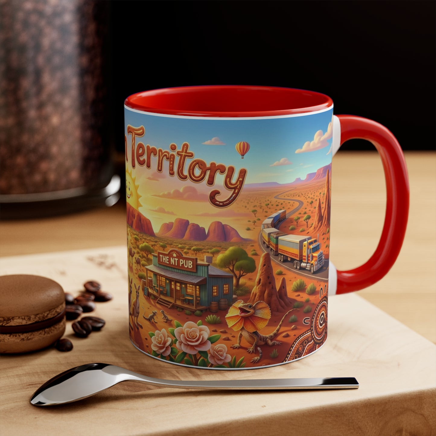 Northern Territory Illustrated Scene Coffee Mug , 11oz Color Accent