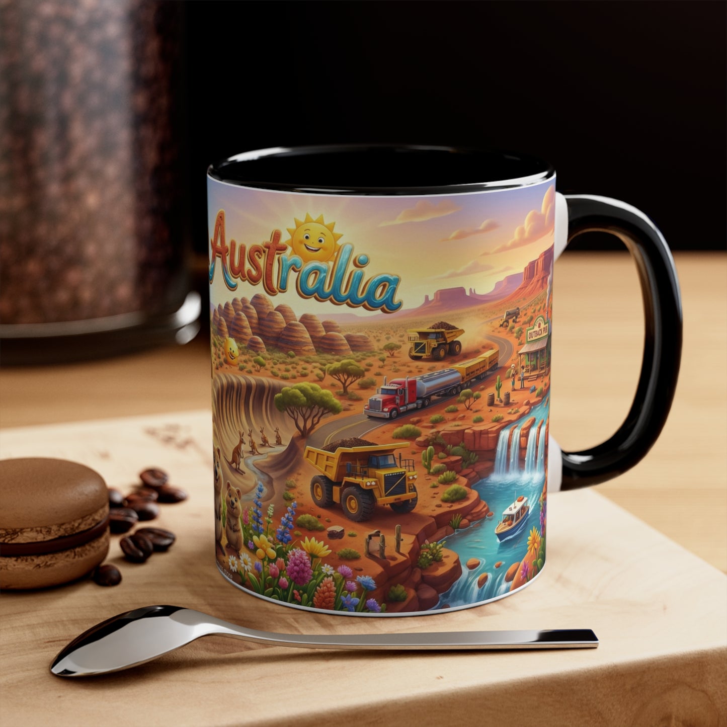 Western Australia Illustration Coffee Mug,  11oz Accent Coffee Cup