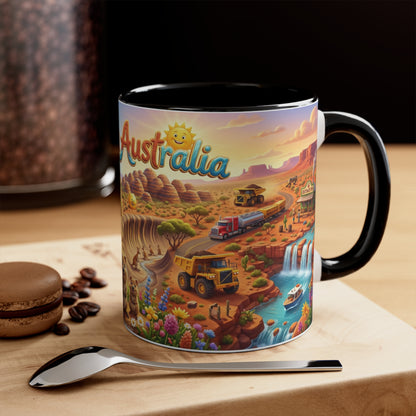 Western Australia Illustration Coffee Mug,  11oz Accent Coffee Cup