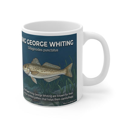 King George Whiting Fishing Mug — Species Guide Ceramic Coffee Cup (11oz)
