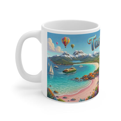 Tasmania Scenic Mug — Colorful Coastal Travel Souvenir Coffee Cup