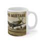 P-51 Mustang Specs Ceramic Coffee Mug, WW2 Fighter Plane Coffee Cup